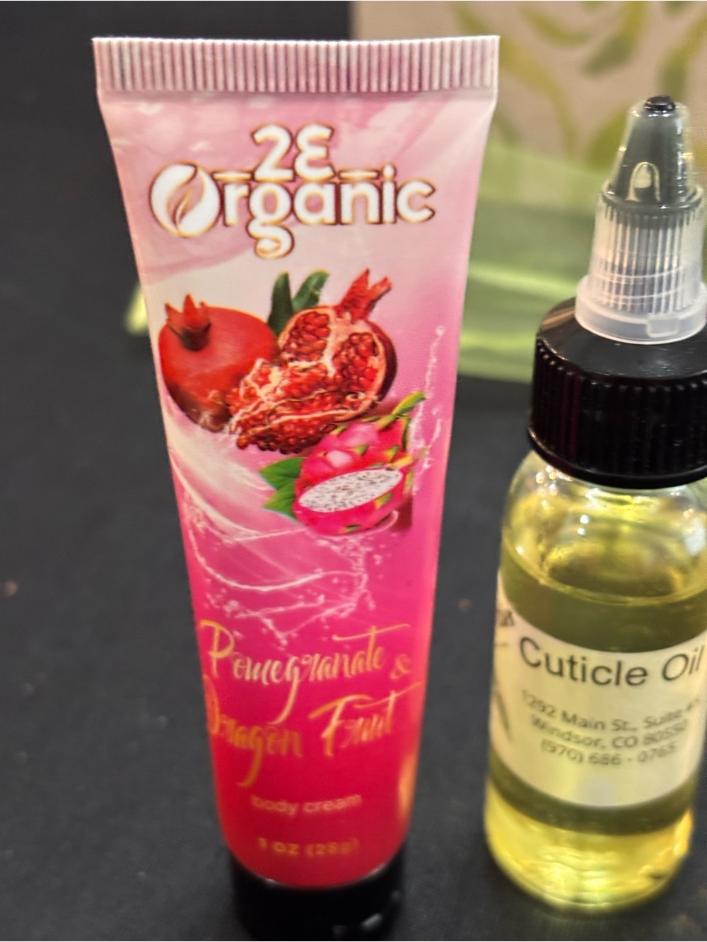 Pomegranate & Dragon Fruit Body Cream with Cuticle Oil - Pink & Yellow Duo - Picture 2 of 13